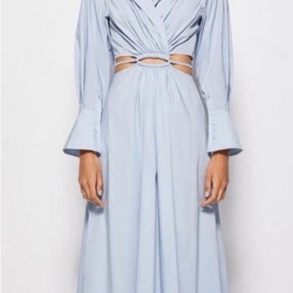 Jonathan Simkhai Stylish cut out Maxi blue Wrap Dress - Picture 5 of 6